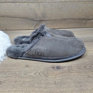 UGG Hyde Slide Gray Suede Slippers